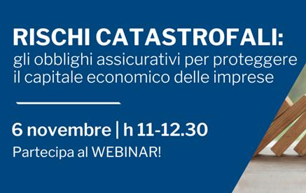 Webinar per associati “RISCHI CATASTROFALI: gli obblighi assicurativi per proteggere il capitale economico delle imprese”